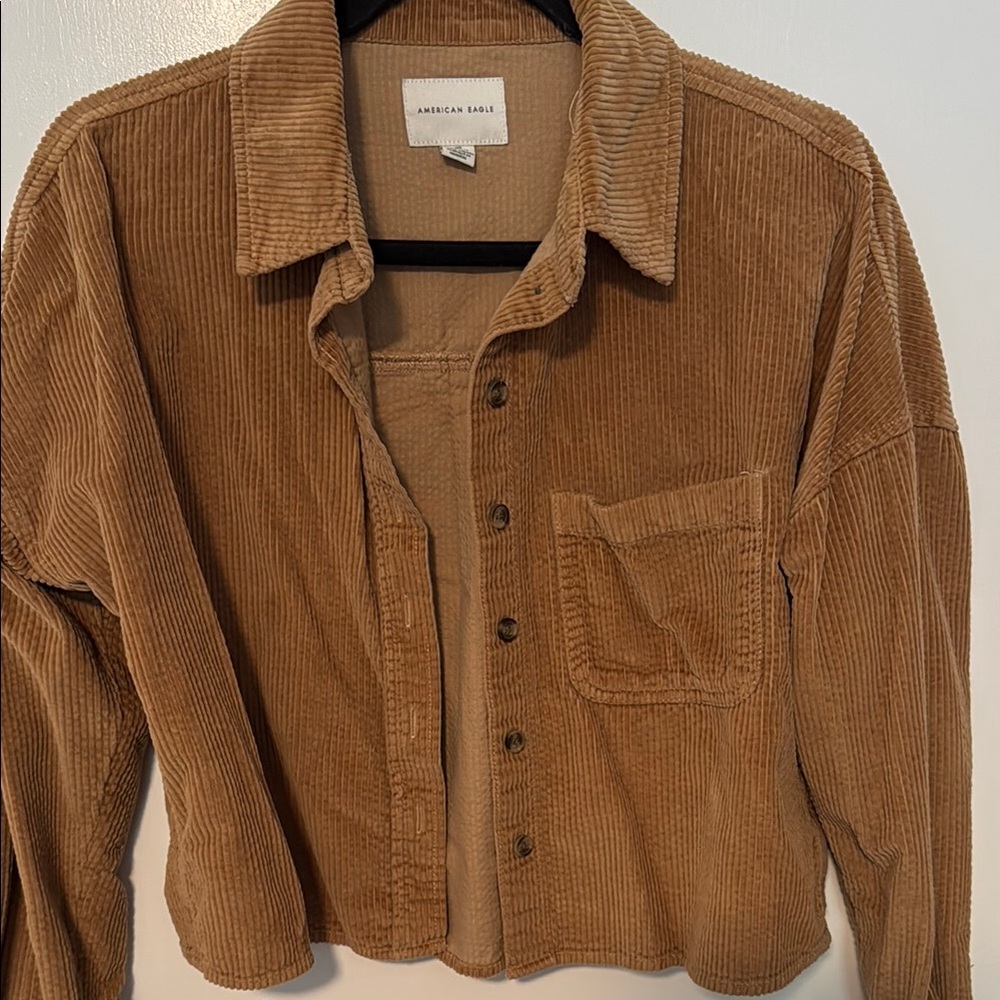American Eagle Tan Corduroy Shirt